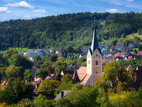 Uitzicht over Berching in het Altmühltal