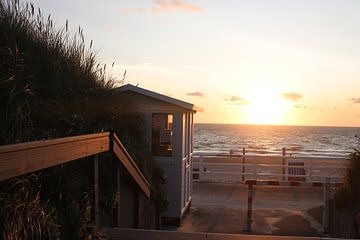 Strandzugang bei Westerland in Richtung Sonnenuntergang