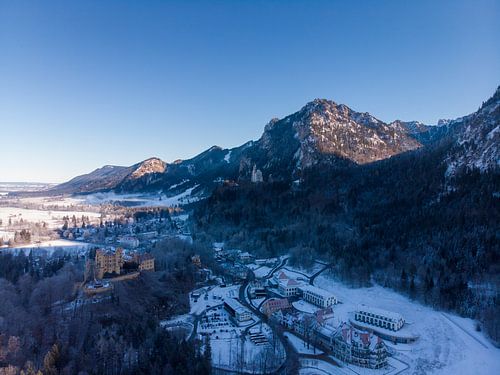 Luftbild der Alpen bei Füssen
