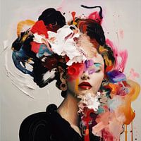Colourful modern and abstract portrait