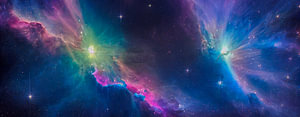 Panoramahintergrund mit Weltraumnebel Illustration