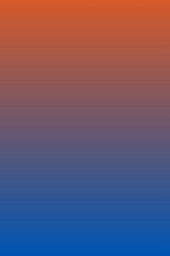 Abstract landschap van zonsondergang of zonsopgang in neonblauw en oranje van Dina Dankers
