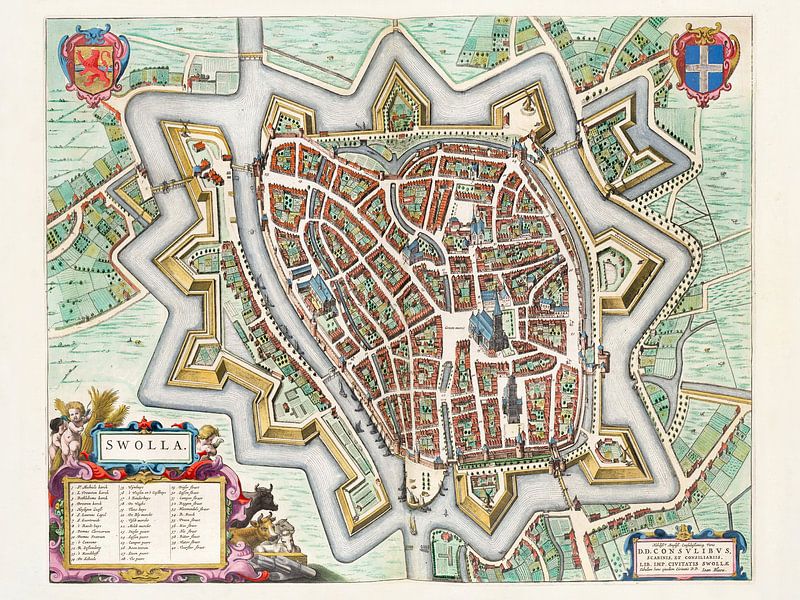Plattegrond Zwolle - 1649 van Bibliotheek Beeld