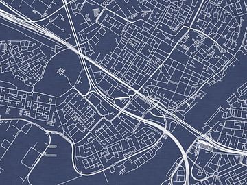 Kaart van Zwijndrecht in Royaal Blauw van Map Art Studio