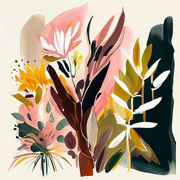Botanical flower scene van Bianca ter Riet
