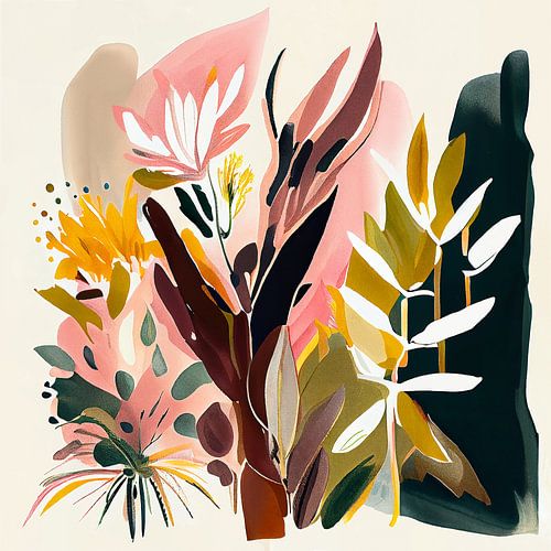 Botanische Blumenszene