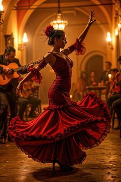 Fiery passion in a dance rhythm by Klaus Tesching - Art-AI