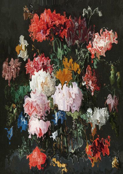 Stilleben mit Blumen in einer Glasvase, 2021 von Bildmeister