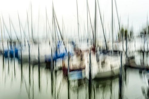 Sailing ships in marina by Dieter Walther