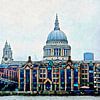 Millennium Bridge to St Paul's Cathedral London by Dorothy Berry-Lound