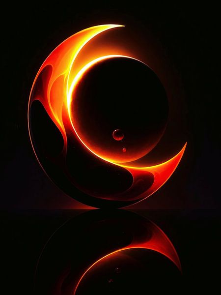 Himmlische Umarmung: Abstrakte Sonnenfinsternis von A.D. Digital ART