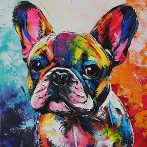 Bulldog artwork | Expressive Bulldog Art sur De Mooiste Kunst