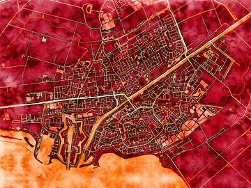 Kaart van Hellendoorn in de stijl 'Amber Autumn' van Maporia