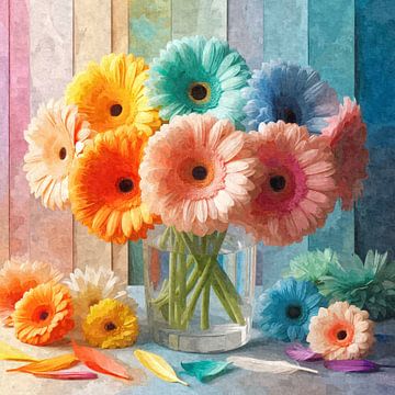 Farbenfrohe Gerbera-Poesie von Sabine Wagner