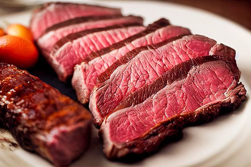 verse ossenhaas op een bord