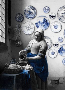 Melkmeisje Vermeer - blauw van Evavisser