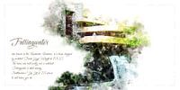 Fallingwater, aquarel, Frank Lloyd Wright, landschap van Theodor Decker thumbnail