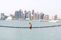 Duif siert de skyline van Doha, Qatar van Daisy Renders thumbnail