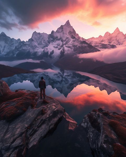 Fantastische Bergwelt von fernlichtsicht