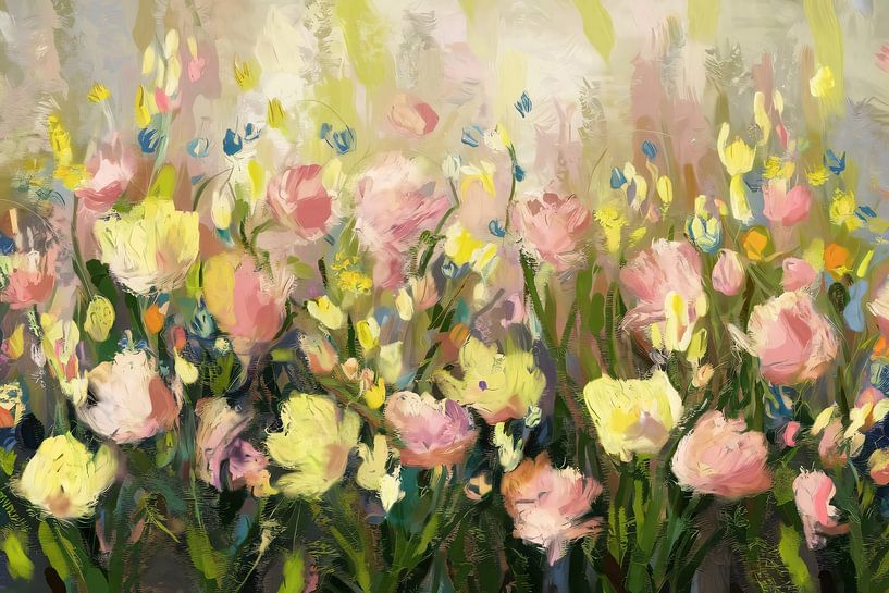 Pastellfarbene Blumen in sanften Tönen von Imperial Art House