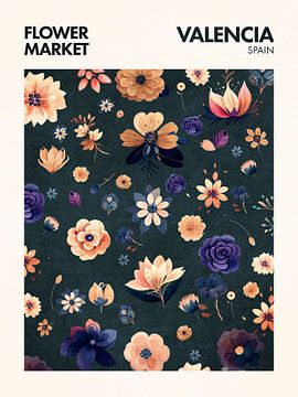 Flower Market - Valencia by Emel Tunaboylu by The Artcircle