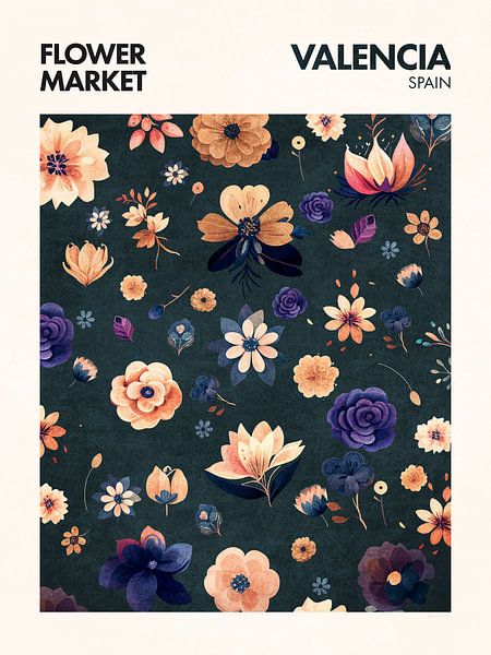 Flower Market - Valencia by Emel Tunaboylu by The Artcircle