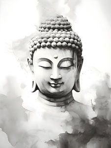 Buddha waterverf tekening van Moody Mindscape