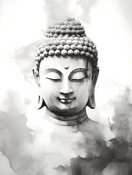 Buddha Aquarellzeichnung von Moody Mindscape