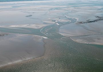 Bancs de sable s'asséchant à marée basse dans la mer des Wadden