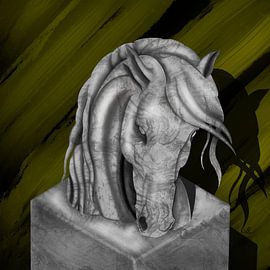 Pferdekopf auf Sockel von Felicia Lyin