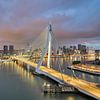 Rotterdam Erasmusbrücke und Skyline von Michael Valjak