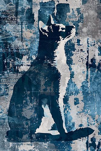Abstracte digitale kunst van een kat