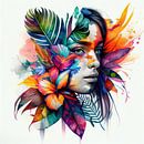 Watercolor Native Woman #1 by Chromatic Fusion Studio thumbnail