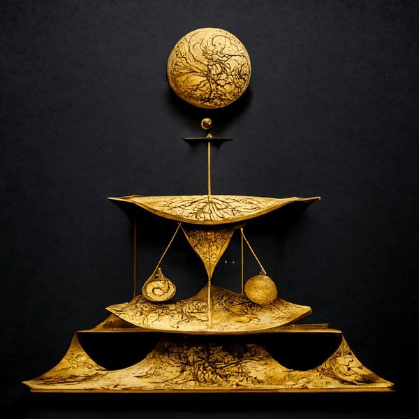 Balance Waage Sternzeichen Gold Harmonie Meditation von gm_designs