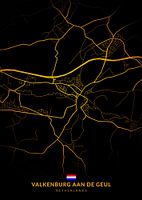 Valkenburg aan de Geul City Map Modern Black Gold