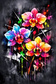 Neon Orchid Bloom – Stedelijke bloemenenergie van ButterflyPix