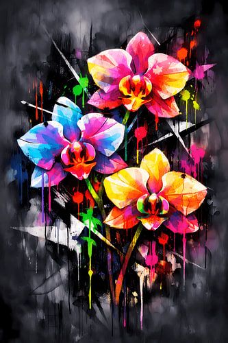 Neon Orchid Bloom – Urban Floral Energy