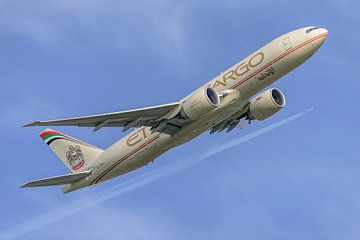 Etihad Cargo Boeing 777 took off from Schiphol Airport. by Jaap van den Berg