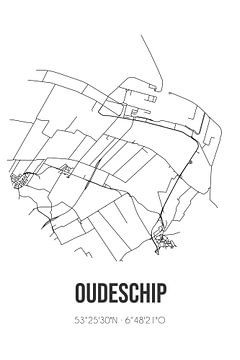 Oudeschip (Groningen) | Map | Black and white by Rezona