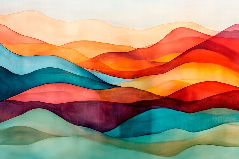 Waves of colour - Abstract landscape by Poster Art Shop
