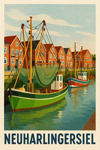 Cutter au repos dans le port de Neuharlingersiel