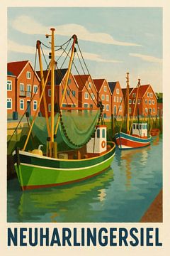 Cutter au repos dans le port de Neuharlingersiel