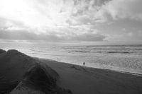 Marcheur solitaire sur la plage