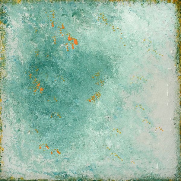 Turquoise abstrait, texture rouille par Joske Kempink
