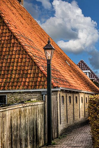 Alley in the Frisian town of Hindeloopen on the IJsselmeer