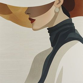Woman with big hat by Bert Nijholt
