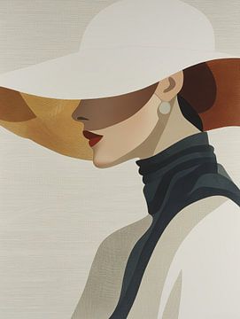 Woman with big hat by Bert Nijholt