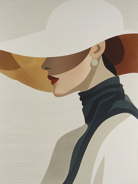 Woman with big hat by Bert Nijholt