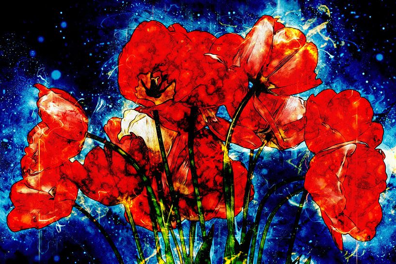 Red Tulip bouquet van Dagmar Marina