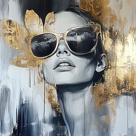 Elegantes Damenportrait modernes Artwork von Wilma Mesman